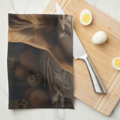 ローデシアンのリッジバックパンプキンハロウィーン怖 キッチンタオル (四つ折り)