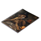 ローデシアンのリッジバックパンプキンハロウィーン怖 ノートブック (左側)