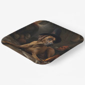 ローデシアンのリッジバックパンプキンハロウィーン怖 ペーパープレート (傾斜あり)