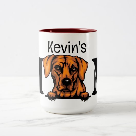 ローデシアンのリッジバックパーソナライズされたの母 ツートーンマグカップ (中央)