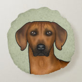 ローデシアンのリッジバックブラウンアフリカライオンの犬の頭 ラウンドクッション (裏面)