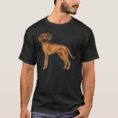 ローデシアンのリッジバックブラウンアフリカンライオンハウンド犬 Tシャツ (正面)