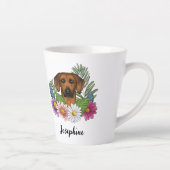 ローデシアンのリッジバックヘッドと夏のワイルドフラワー カフェラテマグ (右)