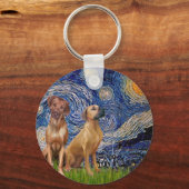 ローデシアンのリッジバックペア – スターリーナイト キーホルダー (正面)