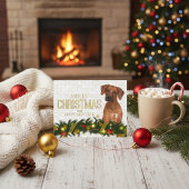 ローデシアンのリッジバックメリークリスマスハッピーニューイヤー シーズンポストカード