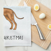 ローデシアンのリッジバックライオン犬の雪の冬の森 キッチンタオル (四つ折り)