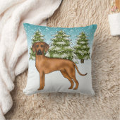 ローデシアンのリッジバックライオン犬の雪の冬の森 クッション (ブランケット)