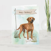 ローデシアンのリッジバック犬の誕生日標識 カード (正面)