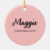 ローデシアンのリッジバック犬の頭カラフル花ピンク セラミックオーナメント (裏面)