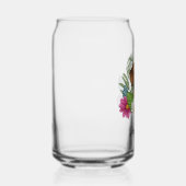 ローデシアンのリッジバック犬の頭カラフル野花 ガラス缶 (右)