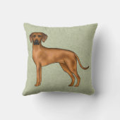 ローデシアンのリッジバック茶色の漫画ライオン犬の緑 クッション (裏面)