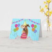 ローデシアンリッジバック誕生日ホリデーカード カード (黄色い花)