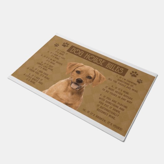 ローデシアン犬の家の規則もしは、壊れた ドアマット (アングル)