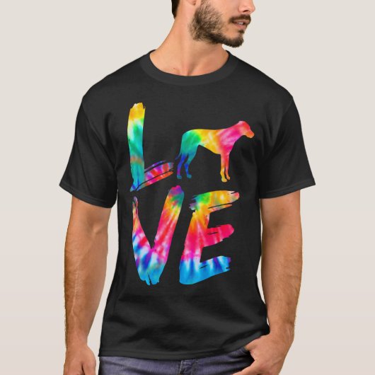 ローデシアン絞り染めラブドッグママパパ Tシャツ (正面)