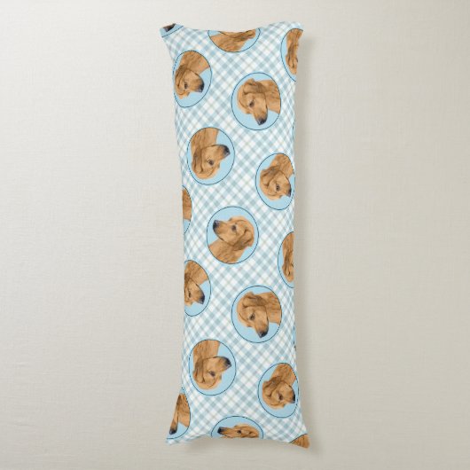 ローデシアン絵を描リゲバックの赤いホイアテン犬の芸術 ボディピロー (正面縦)