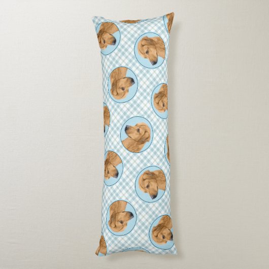 ローデシアン絵を描リゲバックの赤いホイアテン犬の芸術 ボディピロー (裏面 (縦))