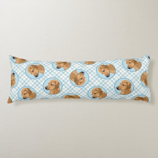 ローデシアン絵を描リゲバックの赤いホイアテン犬の芸術 ボディピロー (正面)