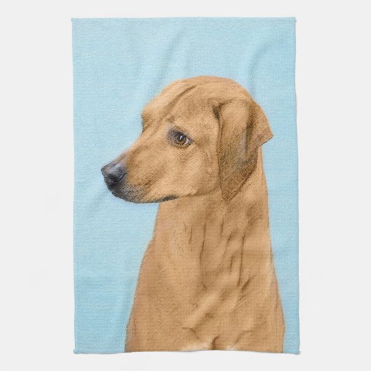 ローデシアン絵画リゲバック – Dog Art キッチンタオル (縦)