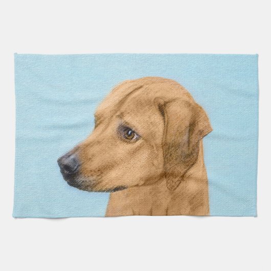 ローデシアン絵画リゲバック – Dog Art キッチンタオル (横)