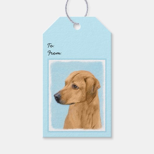 ローデシアン絵画リゲバック – Dog Art ギフトタグ (正面)