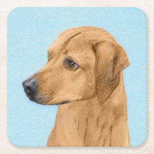 ローデシアン絵画リゲバック – Dog Art スクエアペーパーコースター