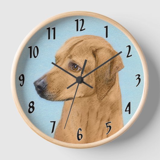 ローデシアン絵画リゲバック – Dog Art 壁時計 (正面)