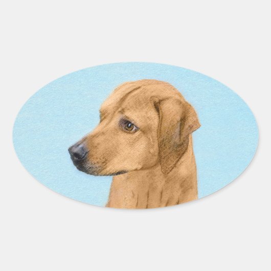 ローデシアン絵画リゲバック – Dog Art 楕円形シール (正面)