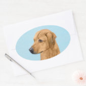 ローデシアン絵画リゲバック – Dog Art 楕円形シール (封筒)