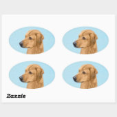 ローデシアン絵画リゲバック – Dog Art 楕円形シール (シート)