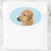 ローデシアン絵画リゲバック – Dog Art 楕円形シール (バッグ)
