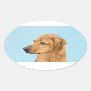 ローデシアン絵画リゲバック – Dog Art 楕円形シール