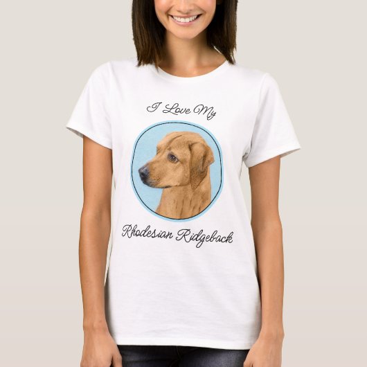 ローデシアン絵画リゲバック – Dog Art Tシャツ (正面)