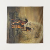 ローデシアン・リッジバックとライオン タペストリー (正面(横))