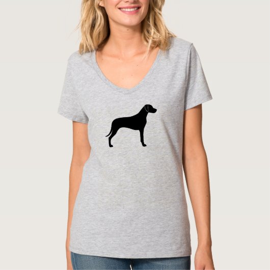 ローデシアン・リッジバックのシルエット Tシャツ (正面)