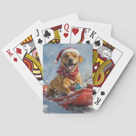 ローデシアン・リッジバックの犬のそりクリスマス トランプ (裏面)
