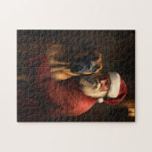 ローデシアン・リッジバックサンタクロースフェスティバルクリスマス ジグソーパズル (横)