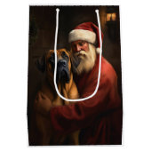 ローデシアン・リッジバックサンタクロースフェスティバルクリスマス ミディアムペーパーバッグ (裏面)