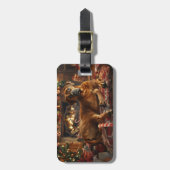 ローデシアン・リッジバックドッグクリスマスフェスティバル ラゲッジタグ (正面縦)