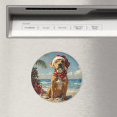 ローデシアン・リッジバックドッグクリスマスヴィンテージビーチ マグネット (インサイチュ (食洗機))