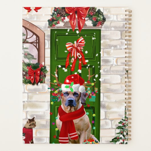 ローデシアン・リッジバックドッグクリスマス抱き枕 プランナー手帳 (裏面)