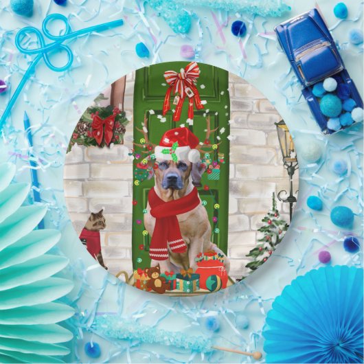 ローデシアン・リッジバックドッグクリスマス ペーパープレート (パーティー)