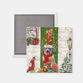 ローデシアン・リッジバックドッグクリスマス マグネット (正面/裏面)