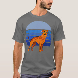 ローデシアン・リッジバックドッグレトロブルー1 Tシャツ