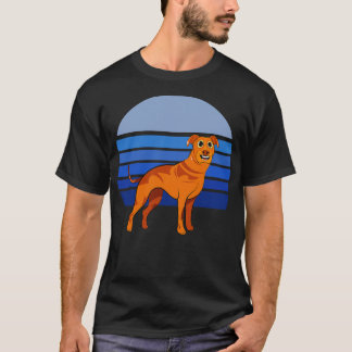 ローデシアン・リッジバックドッグレトロブルー2 Tシャツ