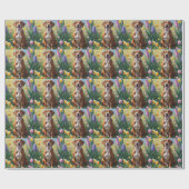 ローデシアン・リッジバックドッグ絵を描春の花 ラッピングペーパー (フラット)