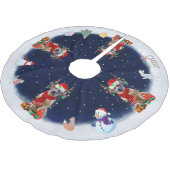 ローデシアン・リッジバックドッグ雪を渡す ブラッシュドポリエステルツリースカート (アングル)