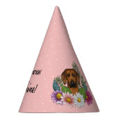 ローデシアン・リッジバックドッグ&フラワーバースデーパーティー パーティーハット (右)
