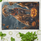 ローデシアン・リッジバックハロウィン不気味 キッチンタオル (折り畳み)