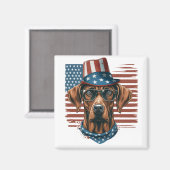 ローデシアン・リッジバック7月4日愛国心 マグネット (正面/裏面)