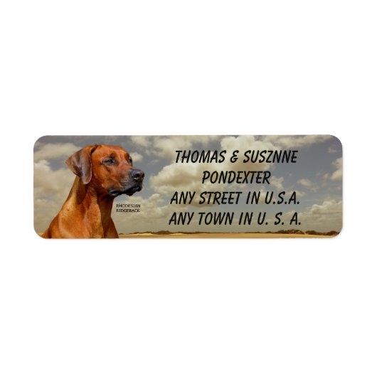 ローデシアン・リッジバック ラベル (正面)